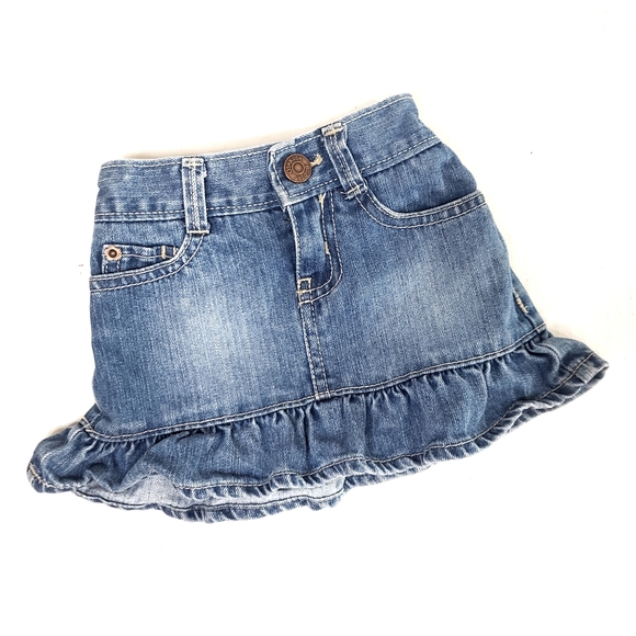 2T Oshkosh Bgosh Denim Blue Jean Skirt Shorts - Picture 1 of 5